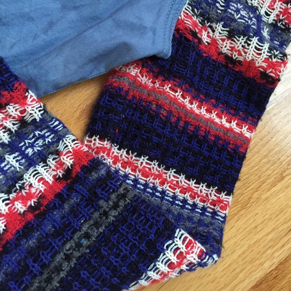 Free People Chambray Denim Knit Sweater   Sleeves - Picture 4 of 7